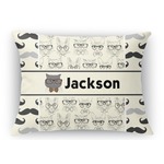 Hipster Cats & Mustache Rectangular Throw Pillow Case (Personalized)