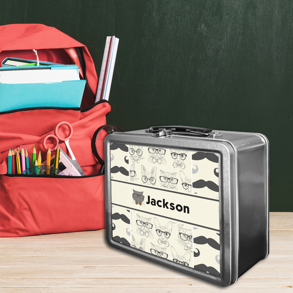 Hipster Cats & Mustache Tin Lunchbox - LIFESTYLE