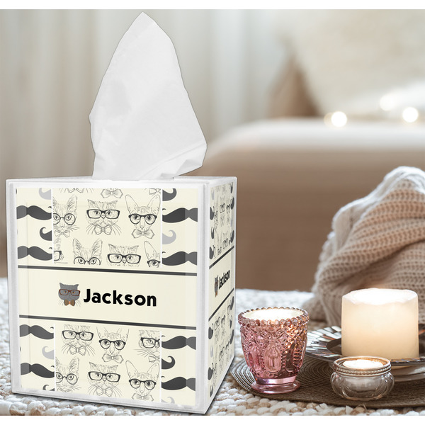 Hipster Cats & Mustache Tissue Box - LIFESTYLE