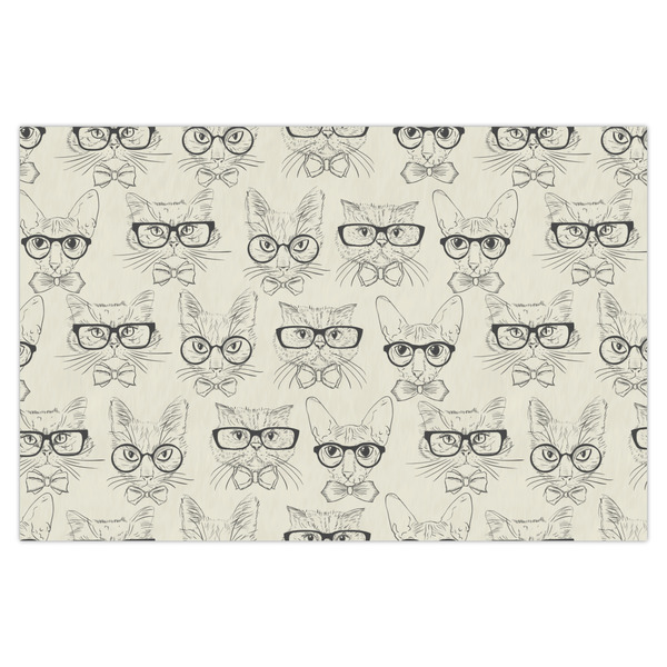 Custom Hipster Cats & Mustache X-Large Tissue Papers Sheets - Heavyweight