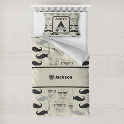 Hipster Cats & Mustache Toddler Bedding w/ Name or Text