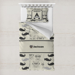 Hipster Cats & Mustache Toddler Bedding w/ Name or Text