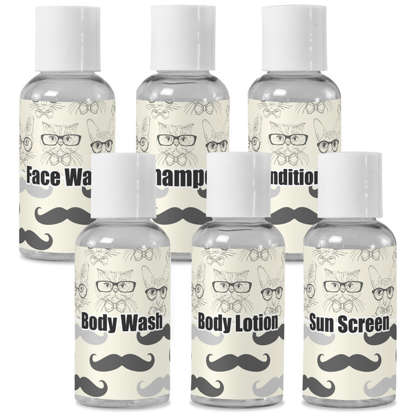 Custom Hipster Cats & Mustache Travel Bottles (Personalized)