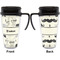 Hipster Cats & Mustache Travel Mug with Black Handle - Approval