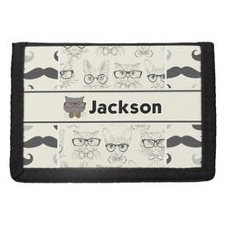 Hipster Cats & Mustache Trifold Wallet (Personalized)