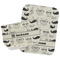 Hipster Cats & Mustache Two Rectangle Burp Cloths - Open & Folded