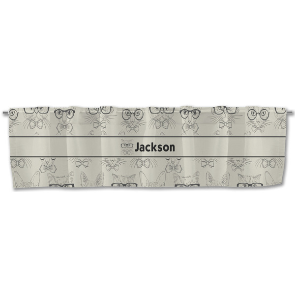 Hipster Cats & Mustache Valance - Front