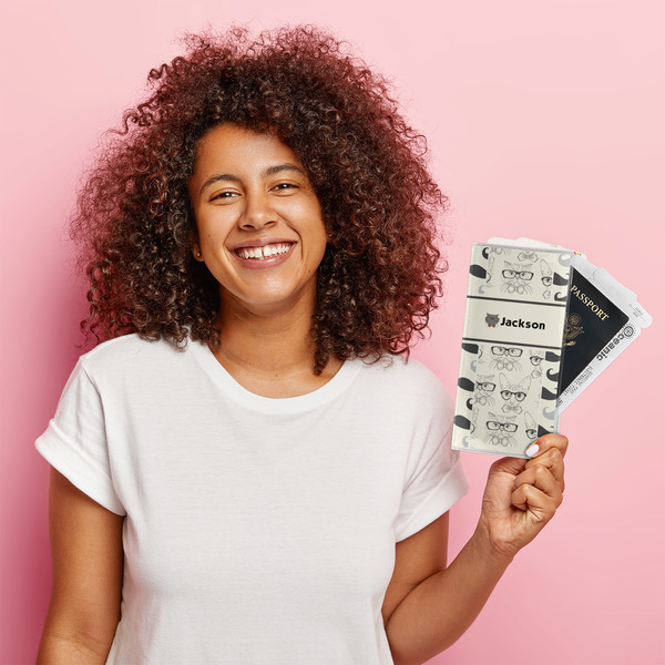 Hipster Cats & Mustache Vinyl Document Holder - LIFESTYLE