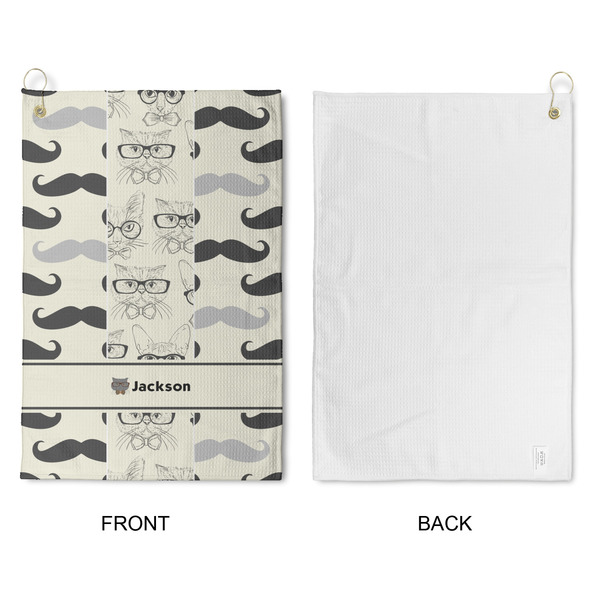 Hipster Cats & Mustache Waffle Weave Golf Towel - Approval