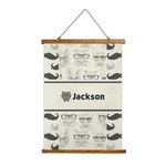 Hipster Cats & Mustache Wall Hanging Tapestry - Tall (Personalized)