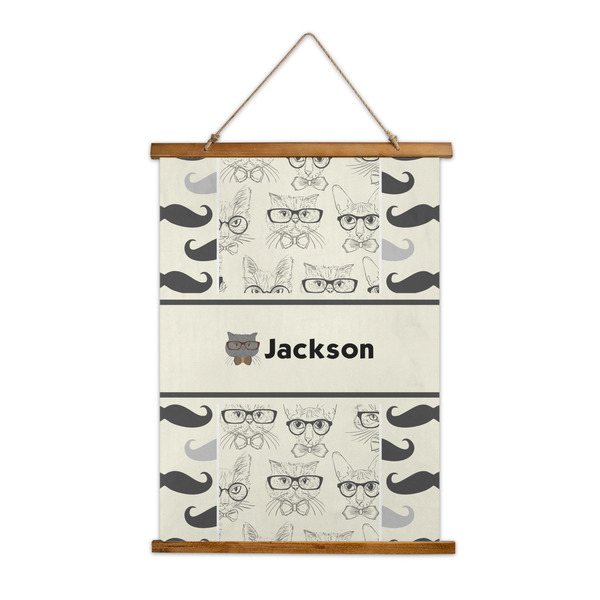Custom Hipster Cats & Mustache Wall Hanging Tapestry - Tall (Personalized)