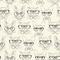Hipster Cats & Mustache Wallpaper & Surface Covering (Peel & Stick 24"x 24" Sample)