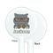 Hipster Cats & Mustache White Plastic 5.5" Stir Stick - Single Sided - Round - Front & Back