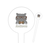 Hipster Cats & Mustache Cocktail Picks - Round Plastic (Personalized)