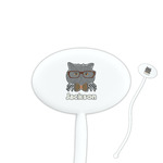Hipster Cats & Mustache Oval Plastic Stir Sticks (Personalized)