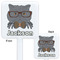 Hipster Cats & Mustache White Plastic Stir Stick - Double Sided - Approval