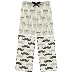 Hipster Cats & Mustache Womens Pajama Pants - S