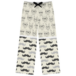 Hipster Cats & Mustache Womens Pajama Pants - XS