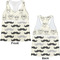 Hipster Cats & Mustache Womens Racerback Tank Tops - Medium - Front and Back