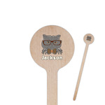 Hipster Cats & Mustache Round Wooden Stir Sticks (Personalized)