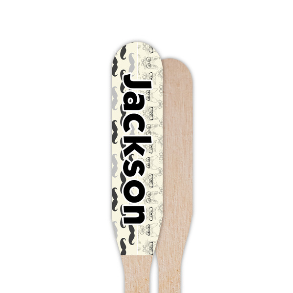 Hipster Cats & Mustache Wooden Food Pick - Paddle - Single Sided - Front & Back