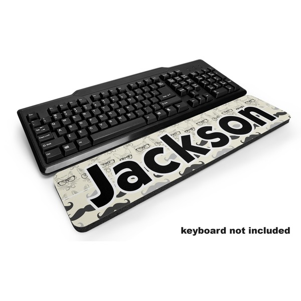 Custom Hipster Cats & Mustache Keyboard Wrist Rest (Personalized)