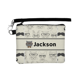 Hipster Cats & Mustache Wristlet ID Case w/ Name or Text