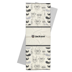 Hipster Cats & Mustache Yoga Mat Towel (Personalized)