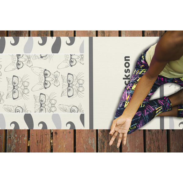 Hipster Cats & Mustache Yoga Mats - LIFESTYLE