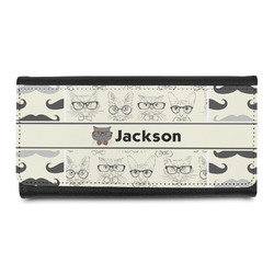 Hipster Cats & Mustache Leatherette Ladies Wallet (Personalized)