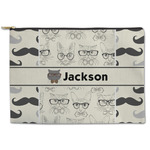Hipster Cats & Mustache Zipper Pouch (Personalized)