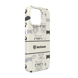 Hipster Cats & Mustache iPhone Case - Plastic - iPhone 13 Pro (Personalized)