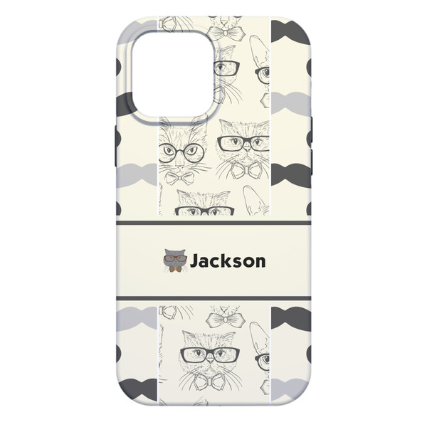 Hipster Cats & Mustache iPhone 13 Pro Max Tough Case - Back