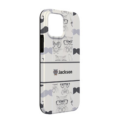 Hipster Cats & Mustache iPhone Case - Rubber Lined - iPhone 13 (Personalized)