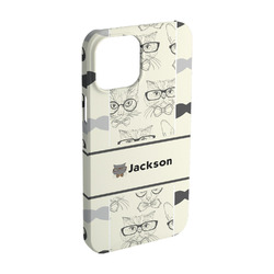 Hipster Cats & Mustache iPhone Case - Plastic - iPhone 15 (Personalized)