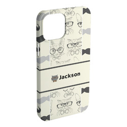 Hipster Cats & Mustache iPhone Case - Plastic - iPhone 15 Plus (Personalized)