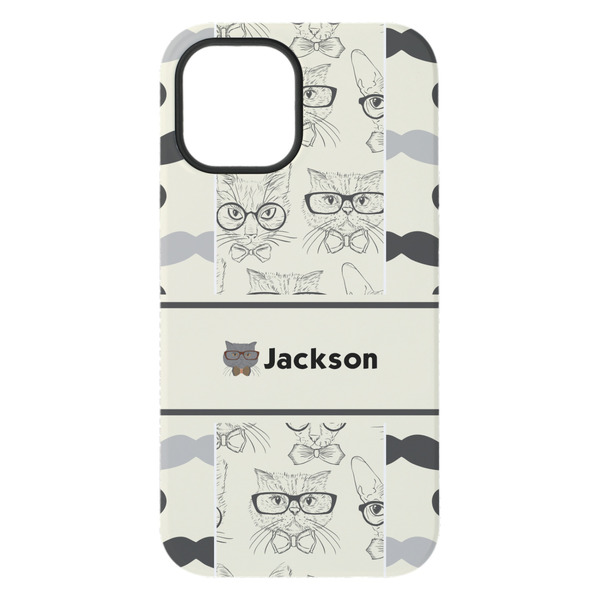 Hipster Cats & Mustache iPhone 15 Plus Tough Case - Back