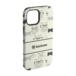 Hipster Cats & Mustache iPhone Case - Rubber Lined - iPhone 15 Pro (Personalized)