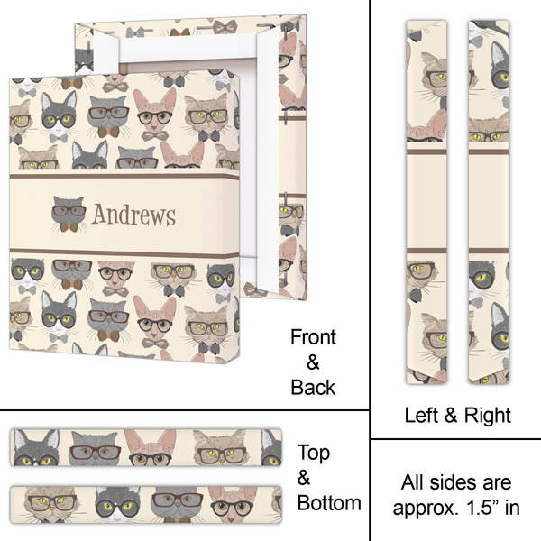 Hipster Cats 11x14 - Canvas Print - Approval