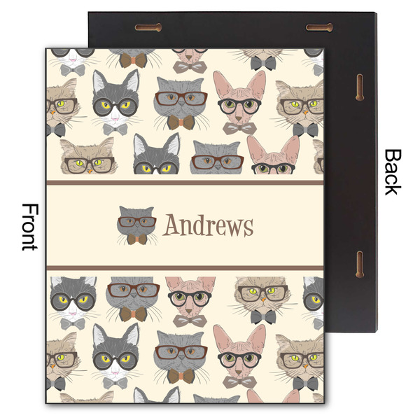Hipster Cats 11x14 Wood Print - Front & Back View