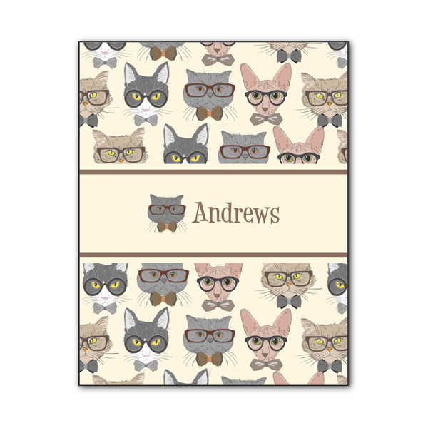 Custom Hipster Cats Wood Print - 11x14 (Personalized)