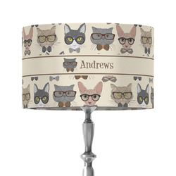Hipster Cats 12" Drum Lamp Shade - Fabric (Personalized)