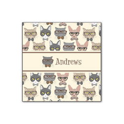 Hipster Cats Wood Print - 12x12 (Personalized)