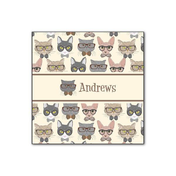 Custom Hipster Cats Wood Print - 12x12 (Personalized)