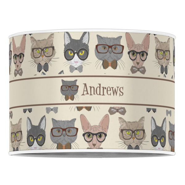 Hipster Cats 16" Drum Lampshade - FRONT (Poly Film)