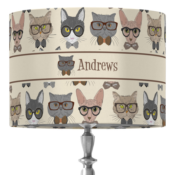 Custom Hipster Cats 16" Drum Lamp Shade - Fabric (Personalized)