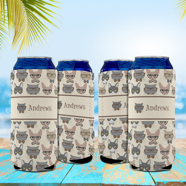 Hipster Cats 16oz Can Sleeve - Set of 4 - LIFESTYLE