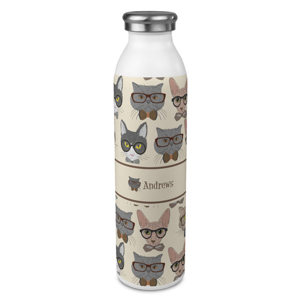 Custom Hipster Cats 20oz Stainless Steel Water Bottle - Full Print (Personalized)