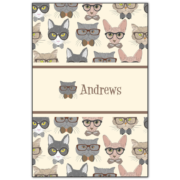 Custom Hipster Cats Wood Print - 20x30 (Personalized)