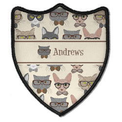 Hipster Cats Iron On Shield Patch B w/ Name or Text